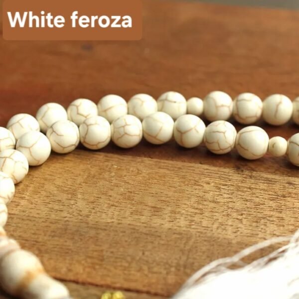 White high quality Irani  Feroza stone tasbeeh ( Turquoise) beads 33.