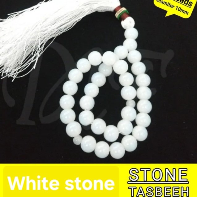 Natural White Marble Stone 33 beads,Tasbeeh - Image 2