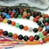 Premium Quality multi colour natural aqeeq stone tasbeeh 99 beads.