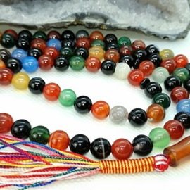 Premium Quality multi colour natural aqeeq stone tasbeeh 99 beads.