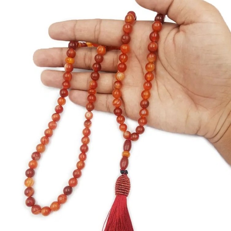 Natural yamani sulemani red Agate Stone 99 Beads - Image 4