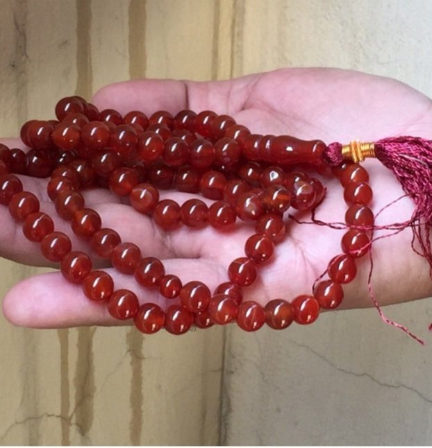 Natural yamani sulemani red Agate Stone 99 Beads - Image 5