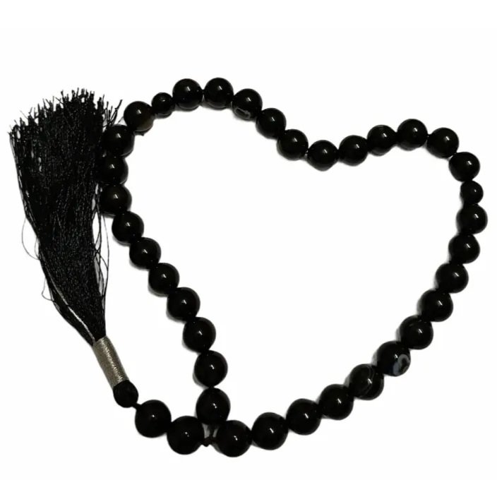 Natural sulemani Black Agate Stone 33 Beads - Image 3