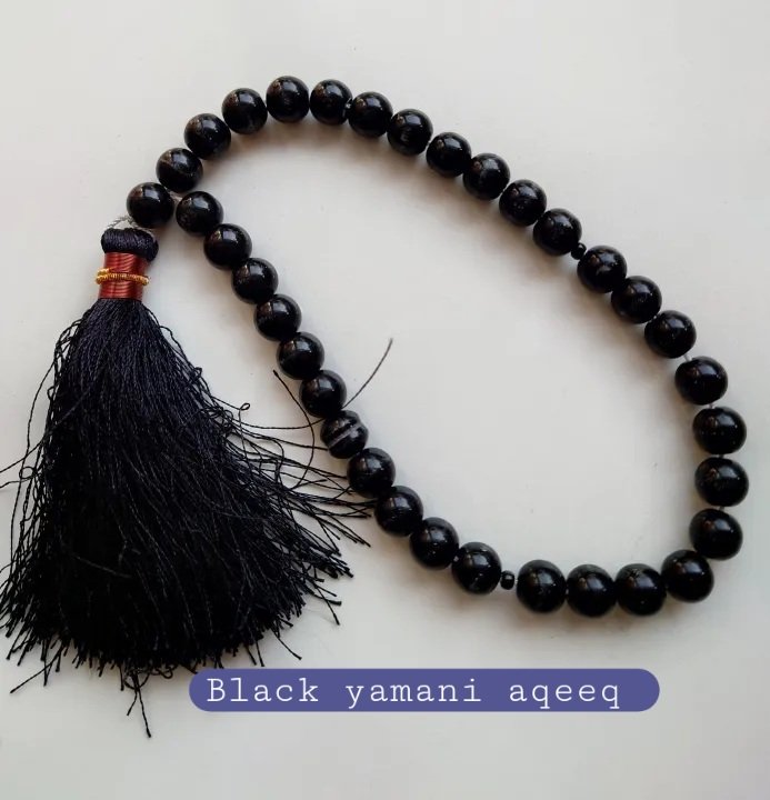 Natural sulemani Black Agate Stone 33 Beads - Image 5