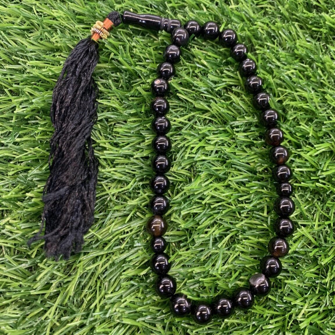 Natural sulemani Black Agate Stone 33 Beads - Image 6