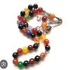 Premium multi colour natural aqeeq stone tasbeeh 33 beads.