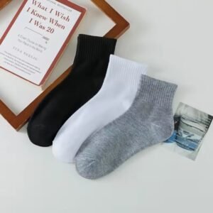 Textured Ankle Length Socks - Set of 3.