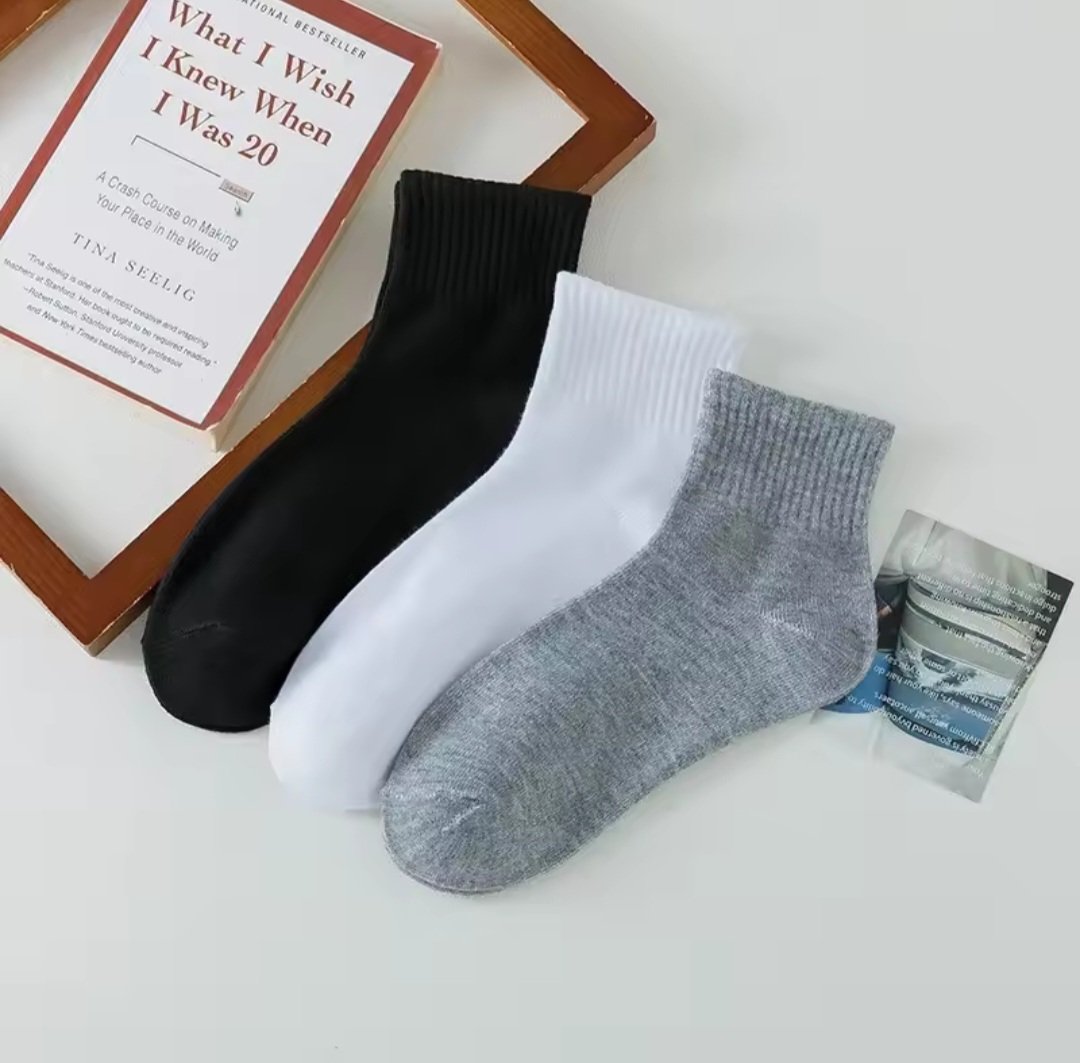 Textured Ankle Length Socks – Set of 3.