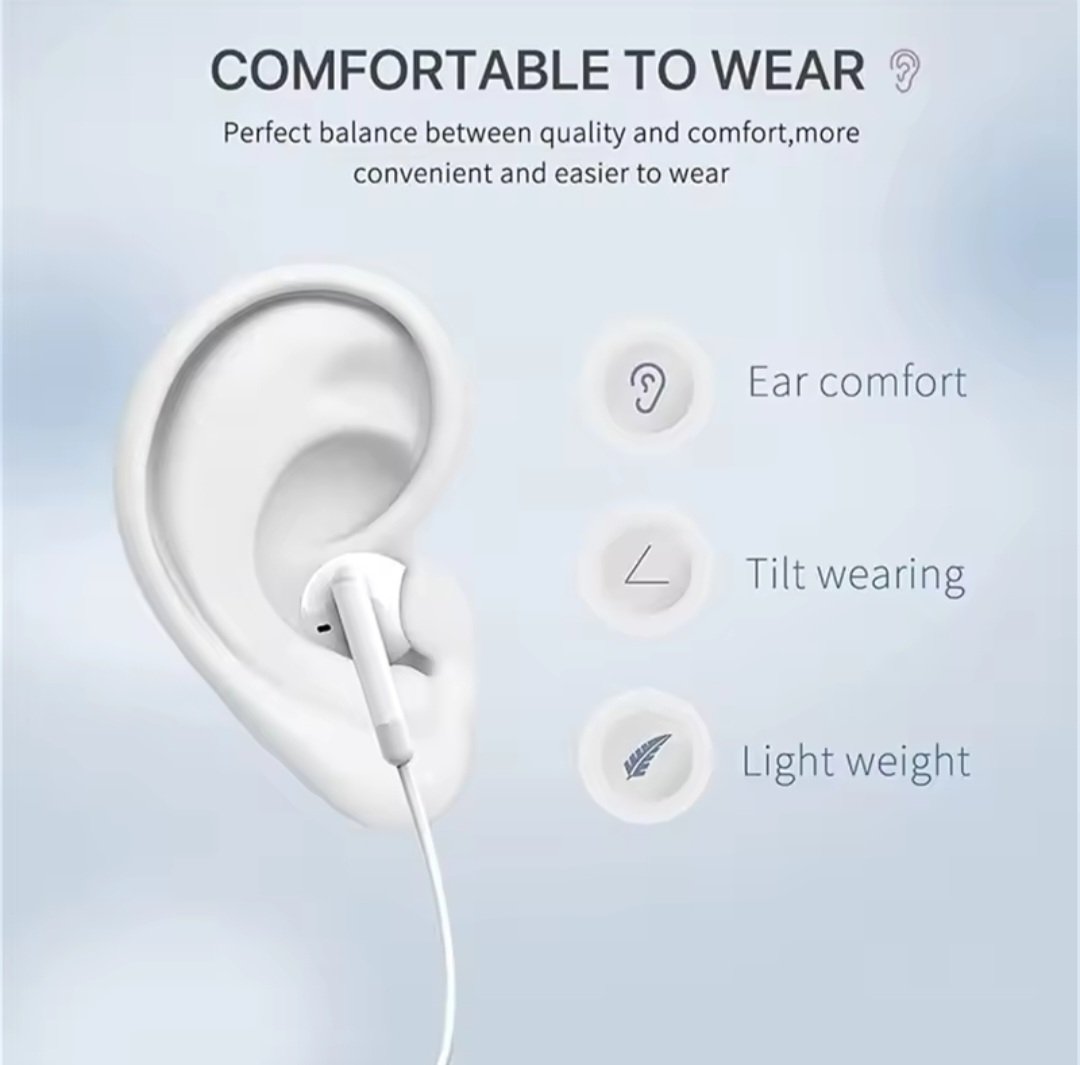 Wired Earbuds Headphones for apple products . White colour