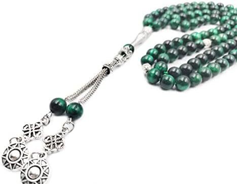 Green Tiger Eye Stone 99 Beads Tasbih - Image 4