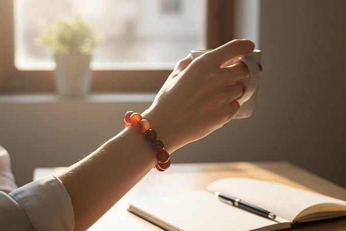 Red Agate Beaded Bracelet - Image 3