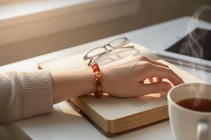 Red Agate Beaded Bracelet - Image 4