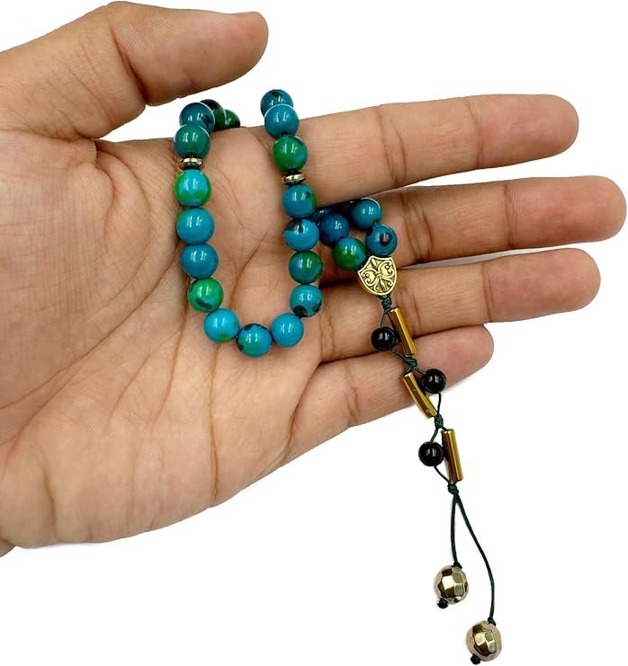 Chrysocolla & Pyrite Tasbih - Image 3