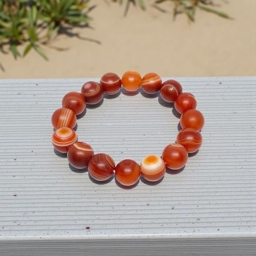 Red Agate Beaded Bracelet - Image 2