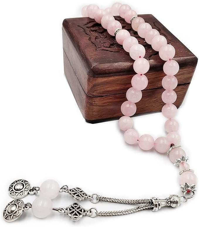 Rose Quartz 33-Bead Tasbih - Image 3