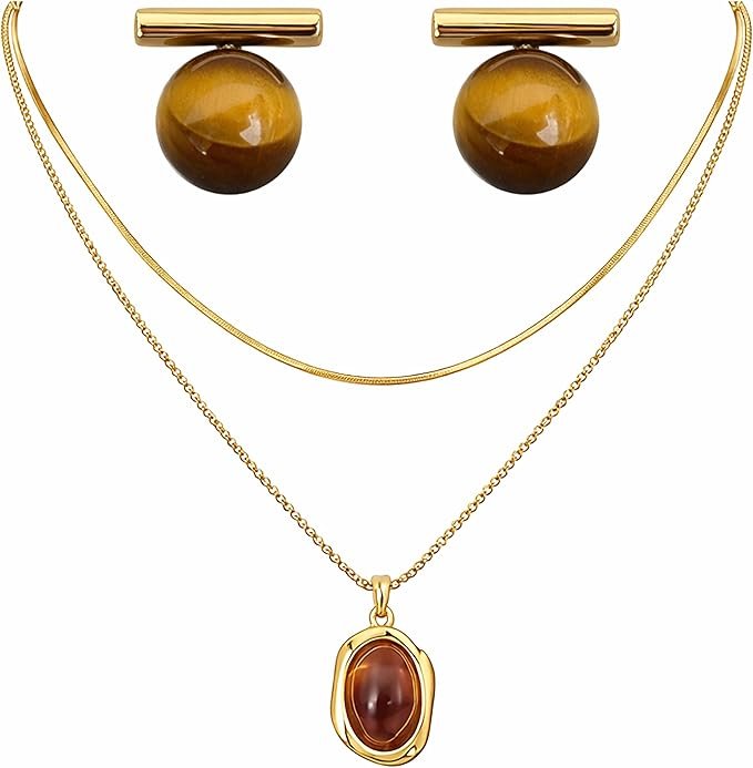 Brown Tiger Eye Jewelry Set