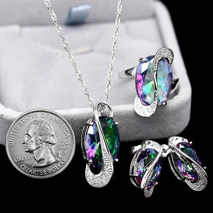 Oval Rainbow Mystic Jewelry Set – - Image 2