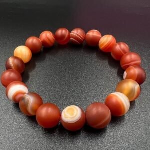Red Agate Beaded Bracelet