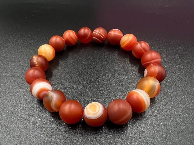 Red Agate Beaded Bracelet