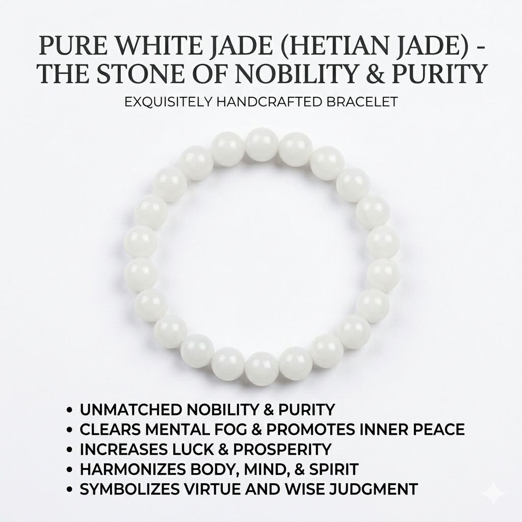 Luxury White Jade Bracelet – Soft, Pure Elegance