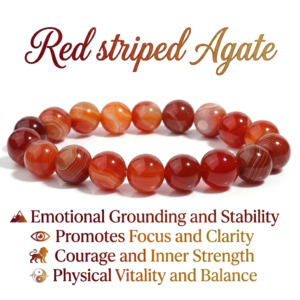 Red Banded Agate Bracelet – Rich Color Enhanced Stone