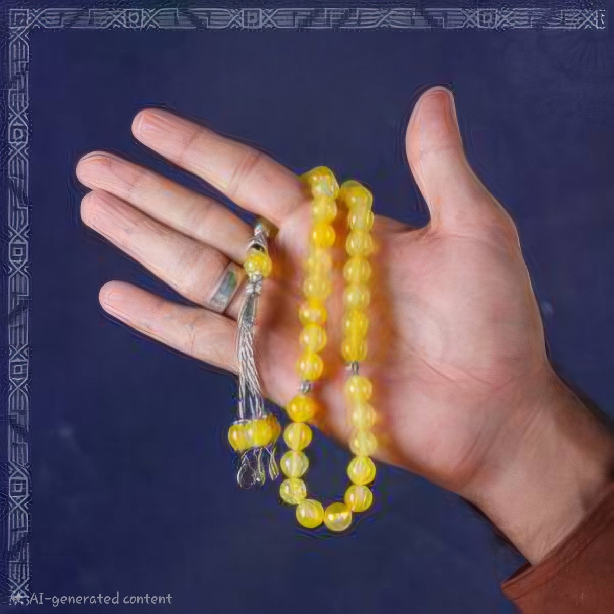 Elegant Yellow Agate Stone Tasbeeh – Handmade Misbaha / Tasbih - Image 2