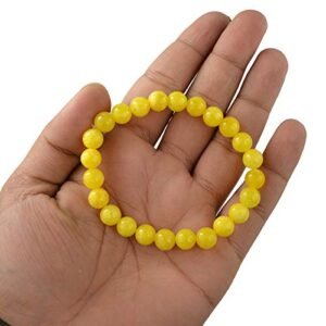 Yellow Jade Beaded Bracelet – Unique Natural Patterns