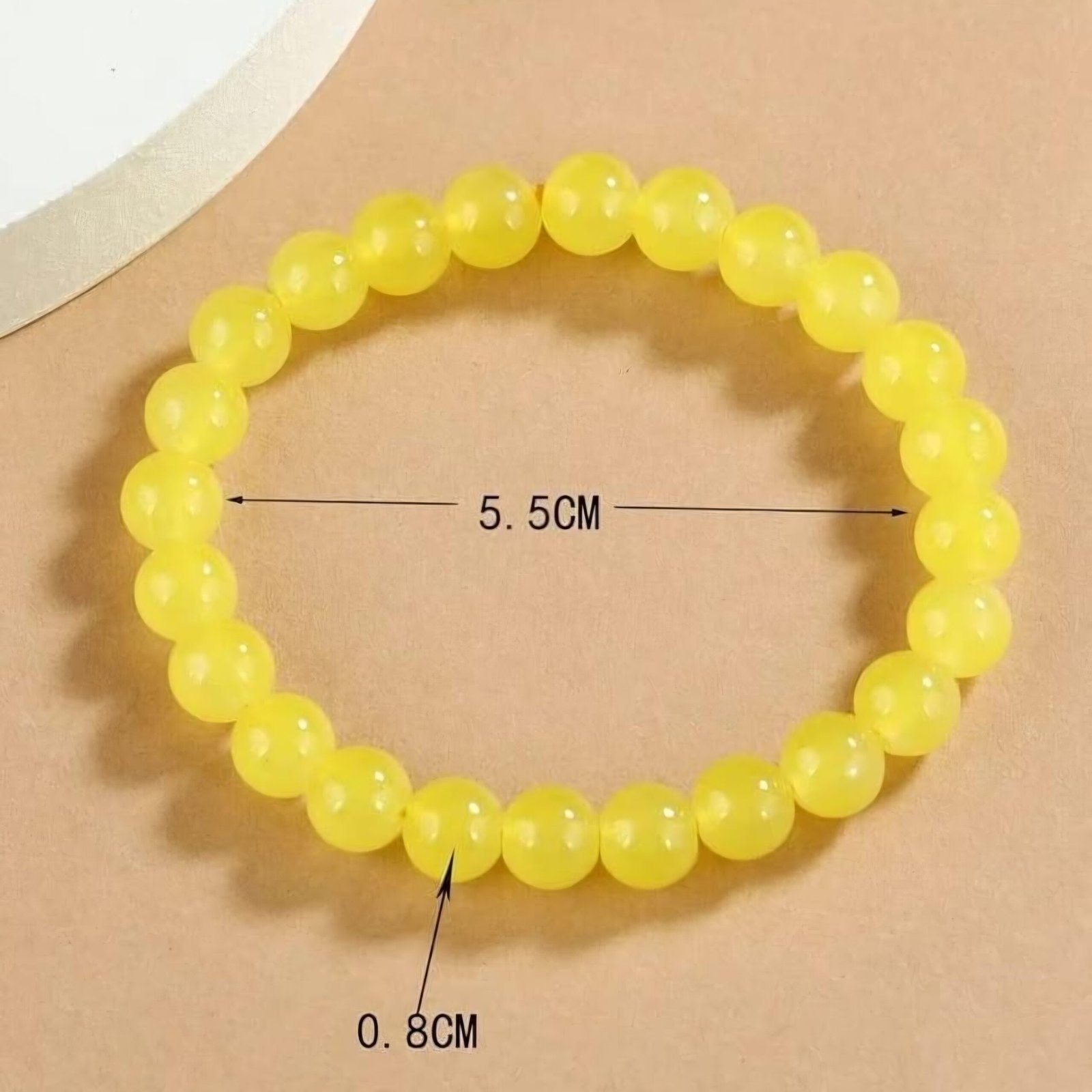 Yellow Jade Beaded Bracelet – Unique Natural Patterns - Image 2