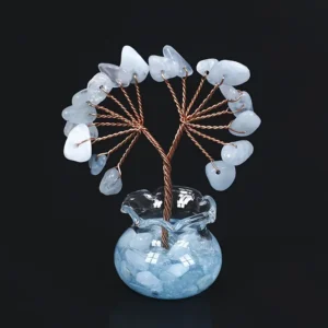 🌿 Aquamarine Money Tree – Luck, Prosperity & Positive Energy ✨