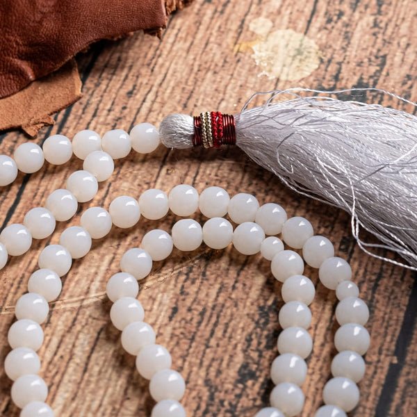 Authentic White Jade Stone Tasbeeh – Spiritual & Calming Prayer Beads