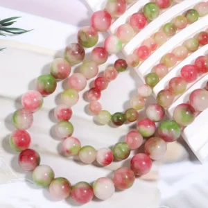 Handmade Watermelon Stone Bracelet – Unique Gemstone Jewelry