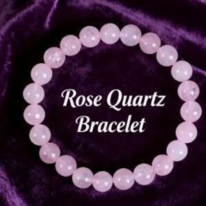 Natural Rose Quartz Beaded Bracelet – Soft Pink Gemstone
