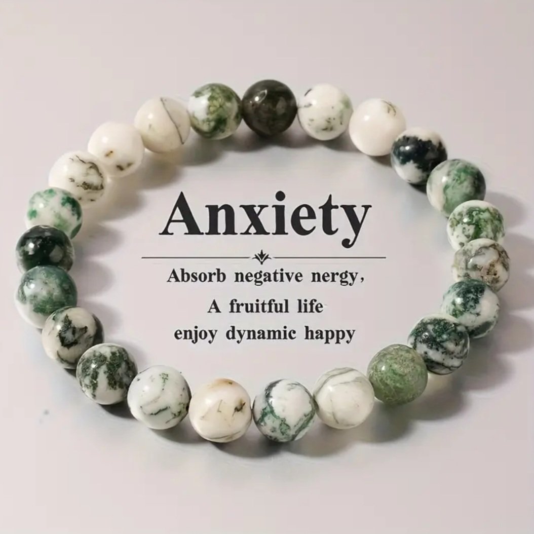 Chic Moss Agate Bracelet – Meditation, Calm & Positive Vibes - Image 3