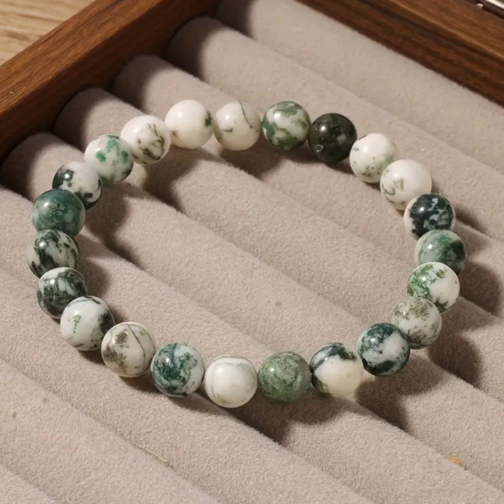 Chic Moss Agate Bracelet – Meditation, Calm & Positive Vibes - Image 4