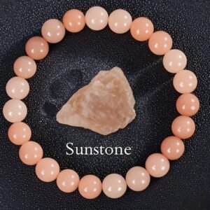 Natural Sunstone Beaded Bracelet – Polished & Stylish
