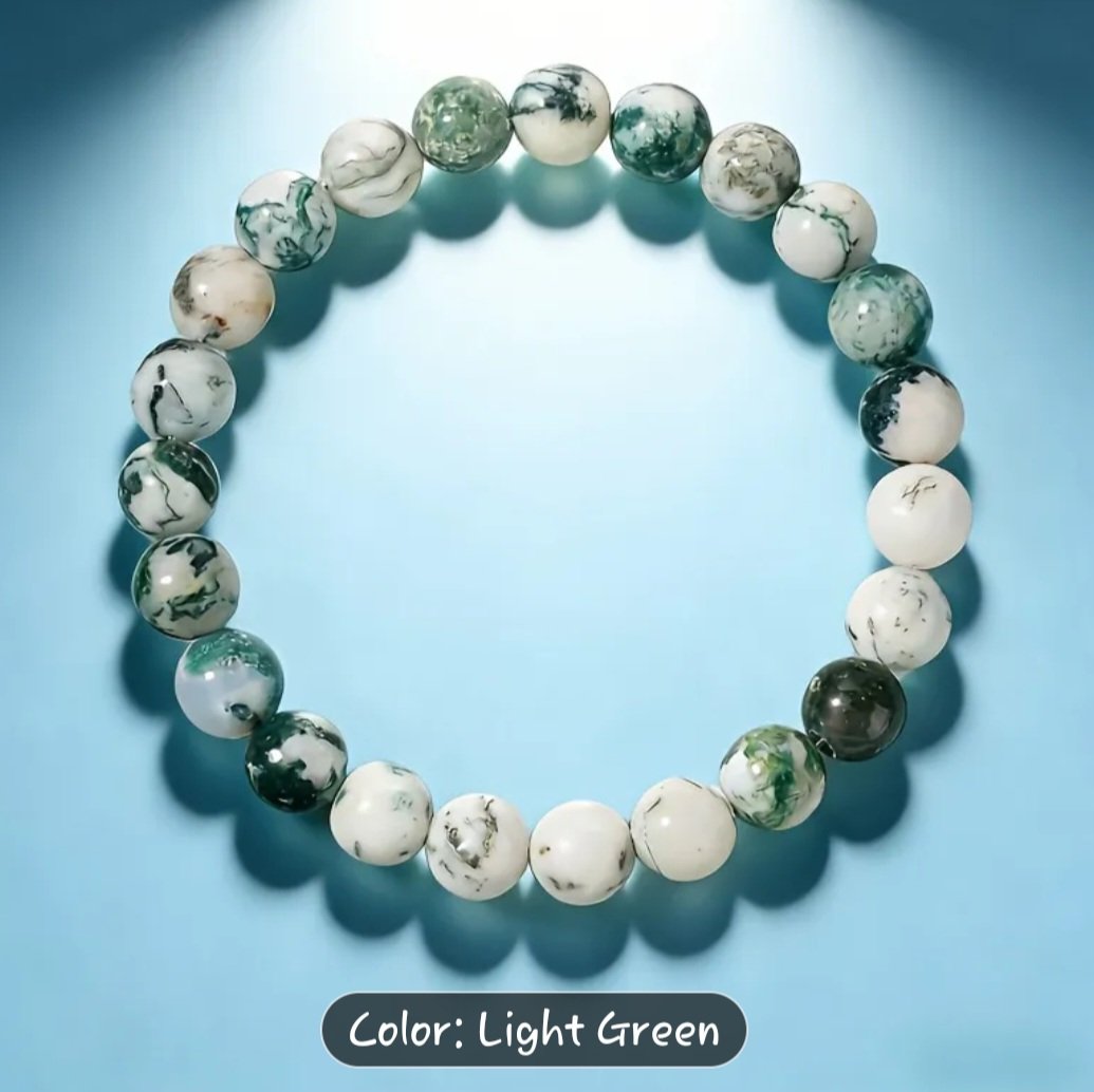 Chic Moss Agate Bracelet – Meditation, Calm & Positive Vibes - Image 7
