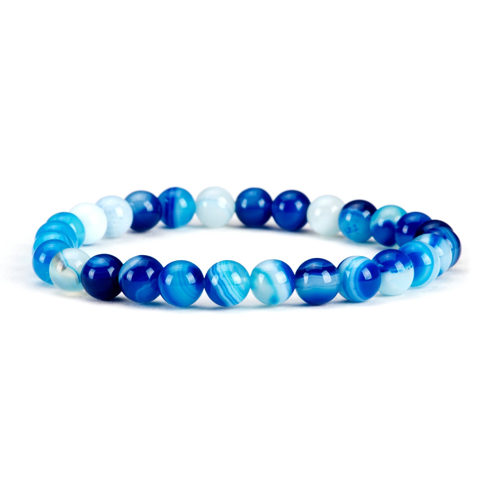 Treated Blue Striped Agate Bracelet – Balance & Stylish Healing Jewelry - Image 5