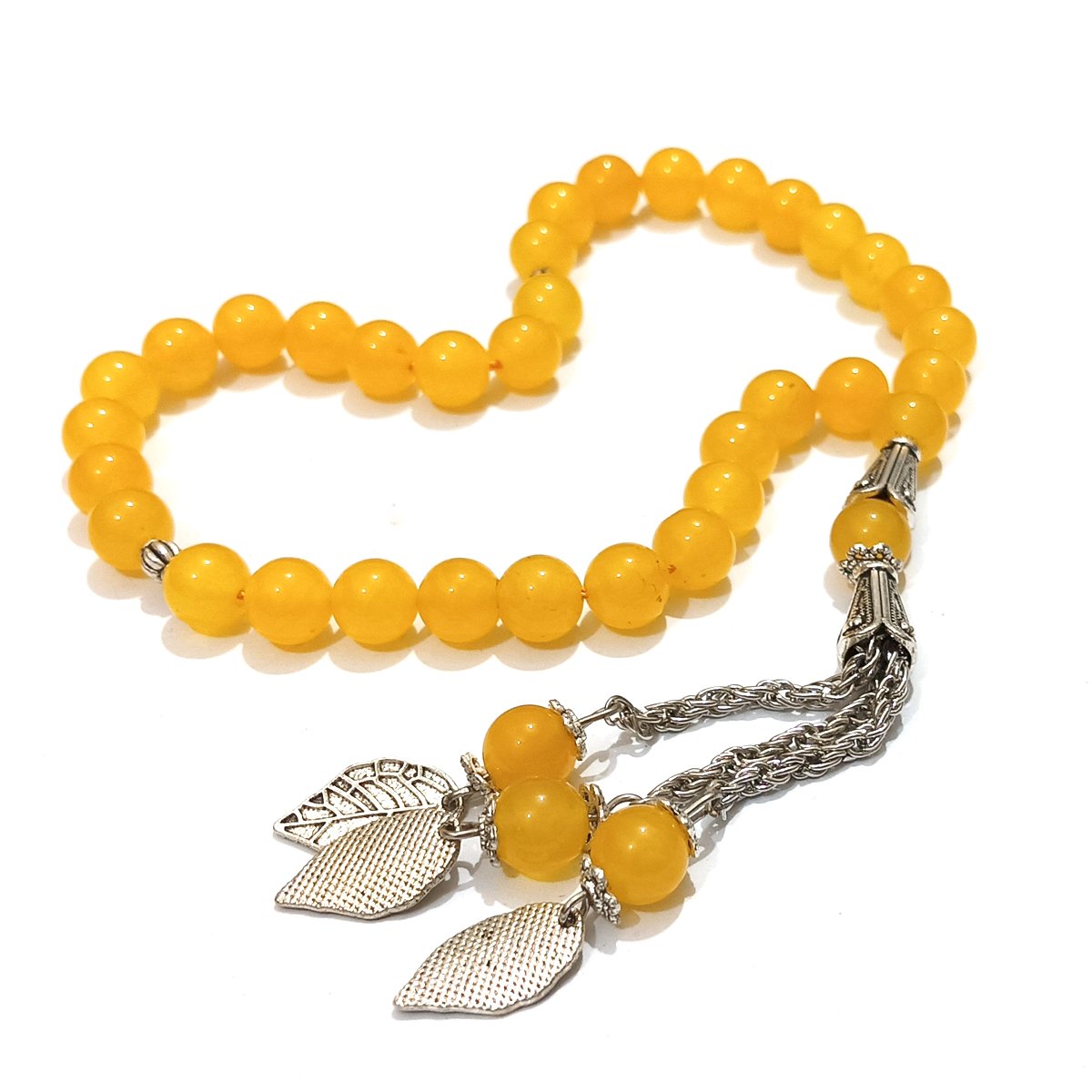 Elegant Yellow Agate Stone Tasbeeh – Handmade Misbaha / Tasbih - Image 3
