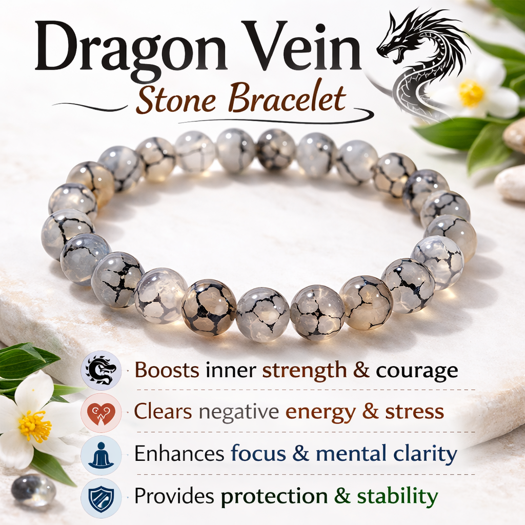 Dragon Vein Stone Bracelet – Bold Look & Healing Energy