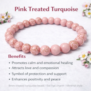 Luxury Pink Turquoise Bracelet (Treated) – Real Crystal Healing Jewelry
