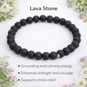 Lava Stone Bracelet – Grounding, Energy & Positive Vibes