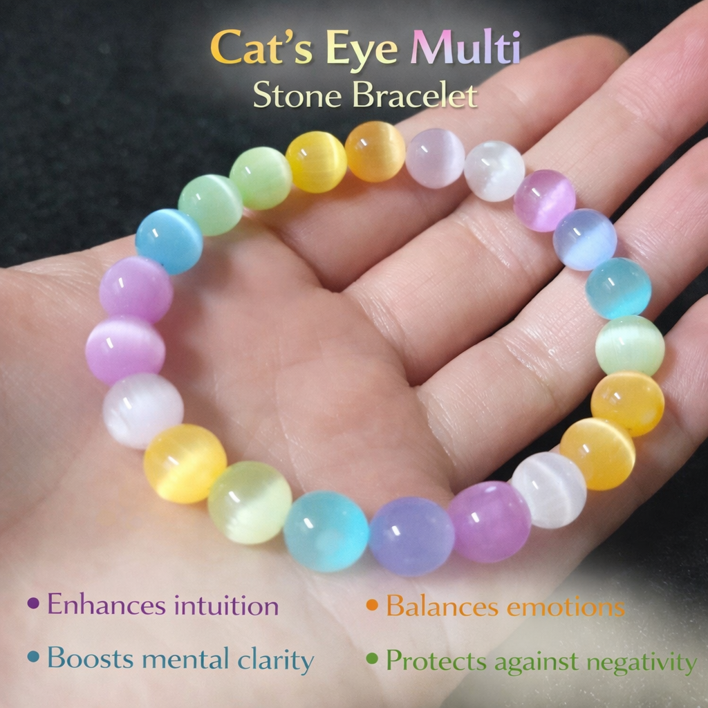 Natural Multi Cat Eye Bracelet – Healing & Stylish Jewelry - Image 5