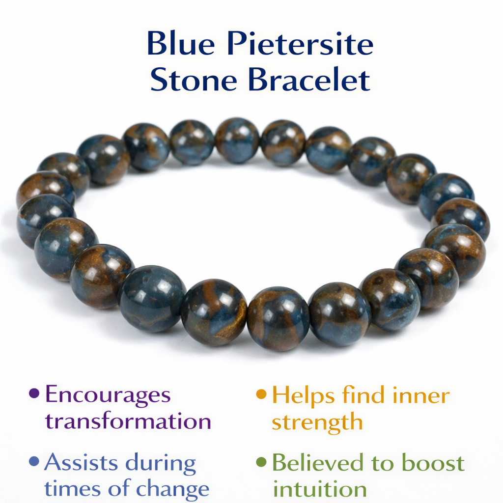 Unisex Blue Lace Agate Bracelet – Daily Wear Healing Crystal