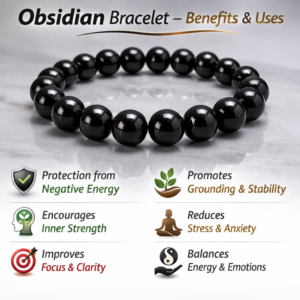 Obsidian Stone Bracelet – Focus, Balance & Style
