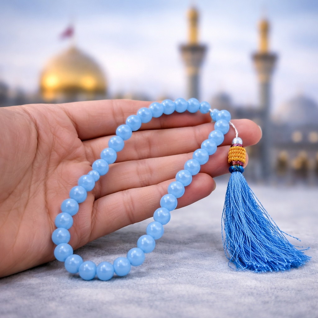 Blue Jade Tasbeeh 33 Beads – Elegant Spiritual Prayer Beads 💙✨