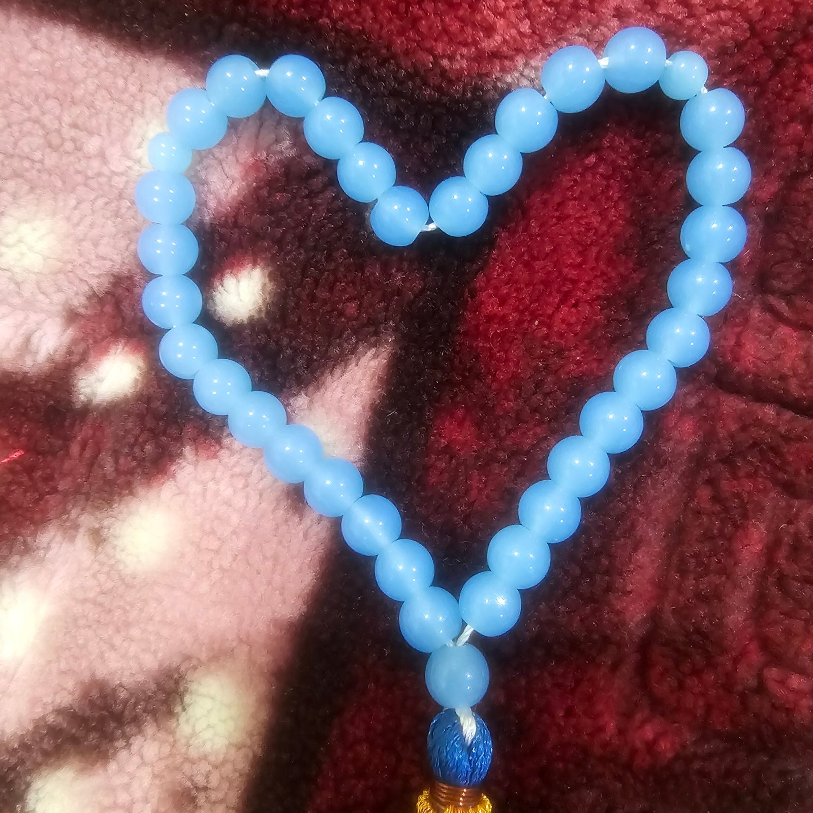 Blue Jade Tasbeeh 33 Beads – Elegant Spiritual Prayer Beads 💙✨ - Image 3