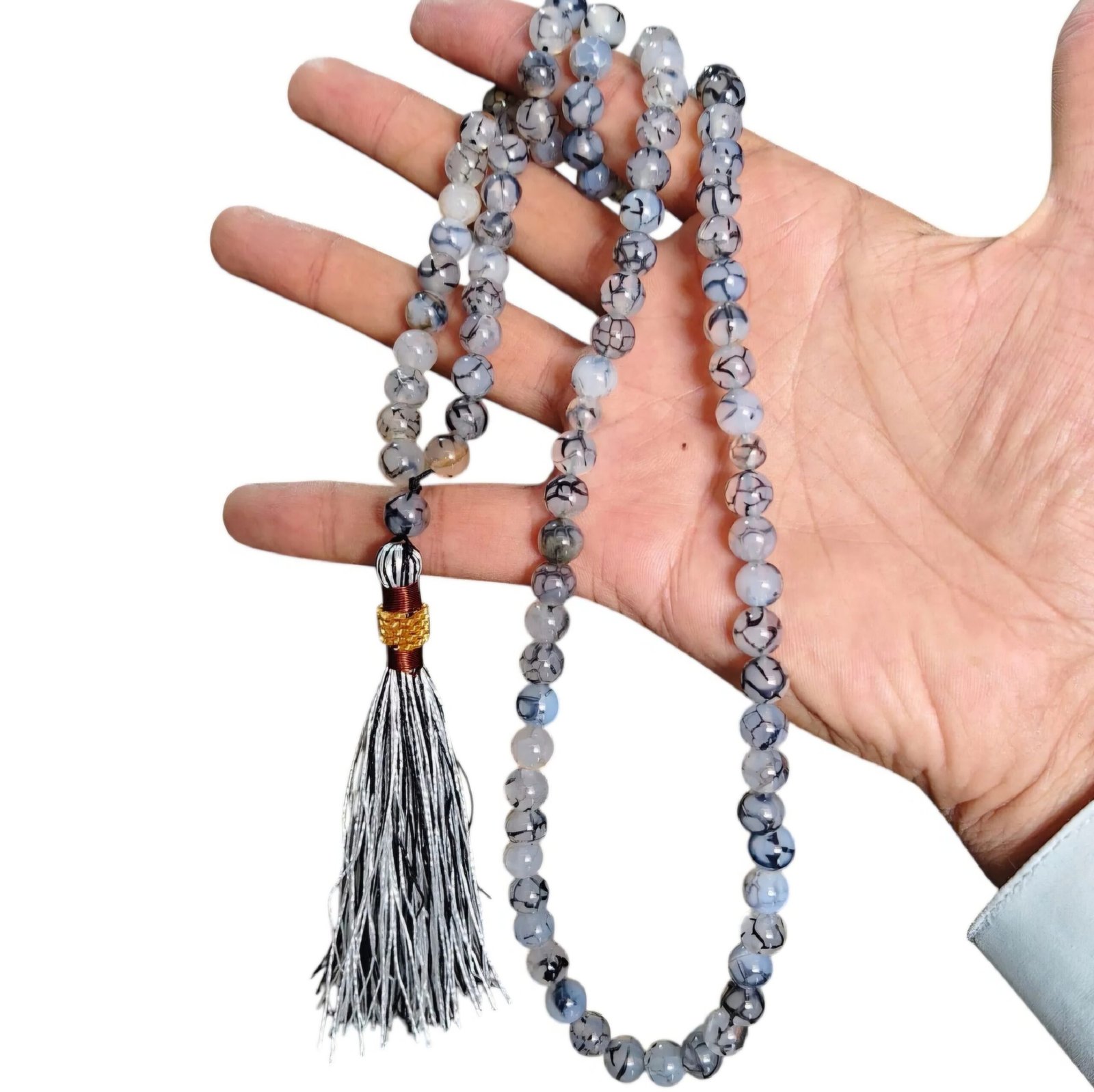 Grey Dragon Eye Tasbeeh 99 Beads – Powerful & Elegant Prayer Beads