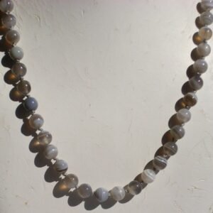 rey Striped Agate Charm Necklace – Positive Energy & Elegance