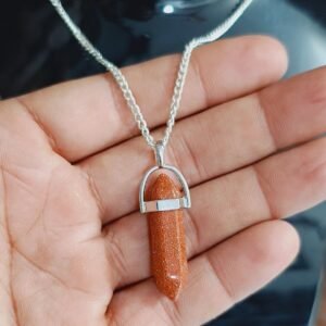 “Golden Sand Pendant – Elegant & Shimmering Necklace”