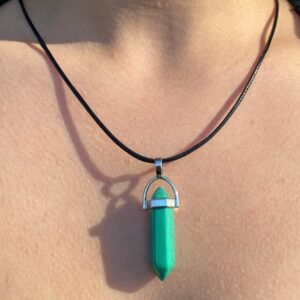 Handcrafted Malachite Gemstone Necklace – Unique Swirl Patterns”